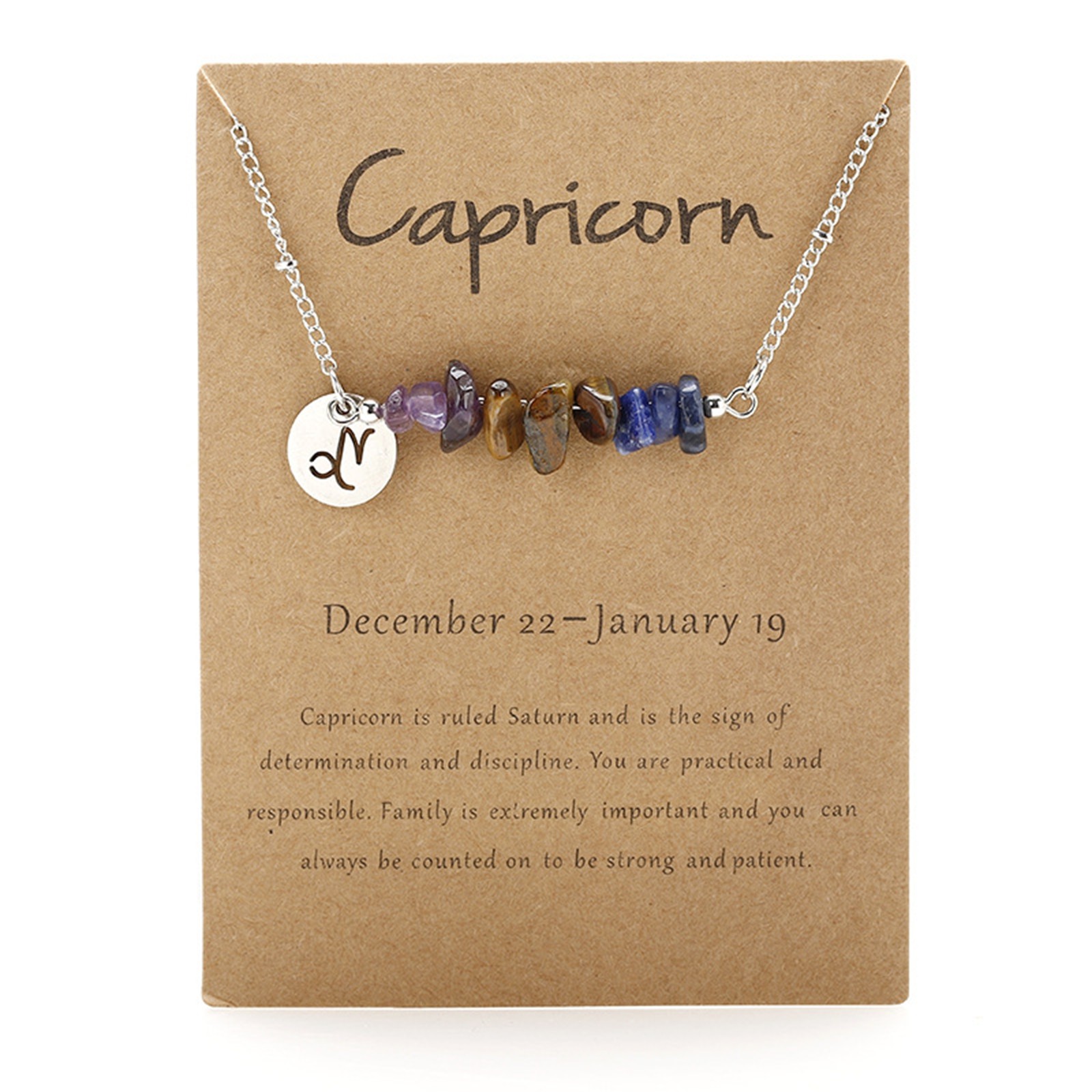 thumbnail image 2 of Original Stone Necklace Original Design 12 Constellations Gravel Combination Necklace Collar Colgante Acero Inoxidable, 2 of 2